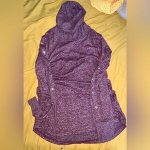 Pink Clover Purple Cowl Neck Sweater